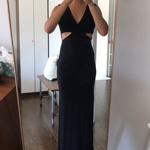 bebe Dresses - Bebe Black Floor Length Gown with Cutouts bebe Dresses - Bebe Black Floor Length Gown with Cutouts